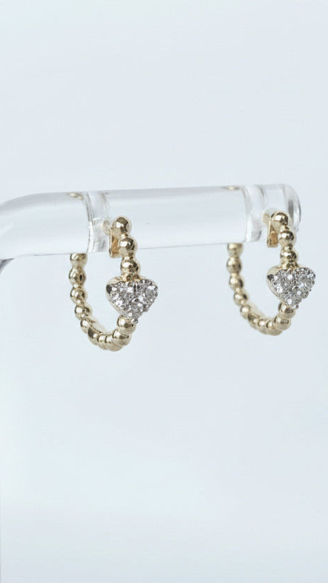 Cora - Aretes Oro Amarillo 9K y Diamantes de Laboratorio