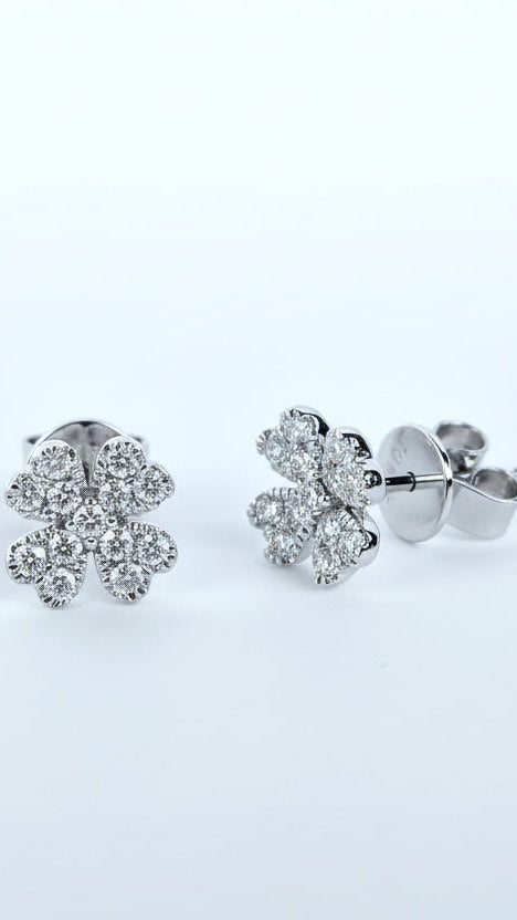 Aura - Aretes  Oro Blanco 9K y Diamantes de Laboratorio