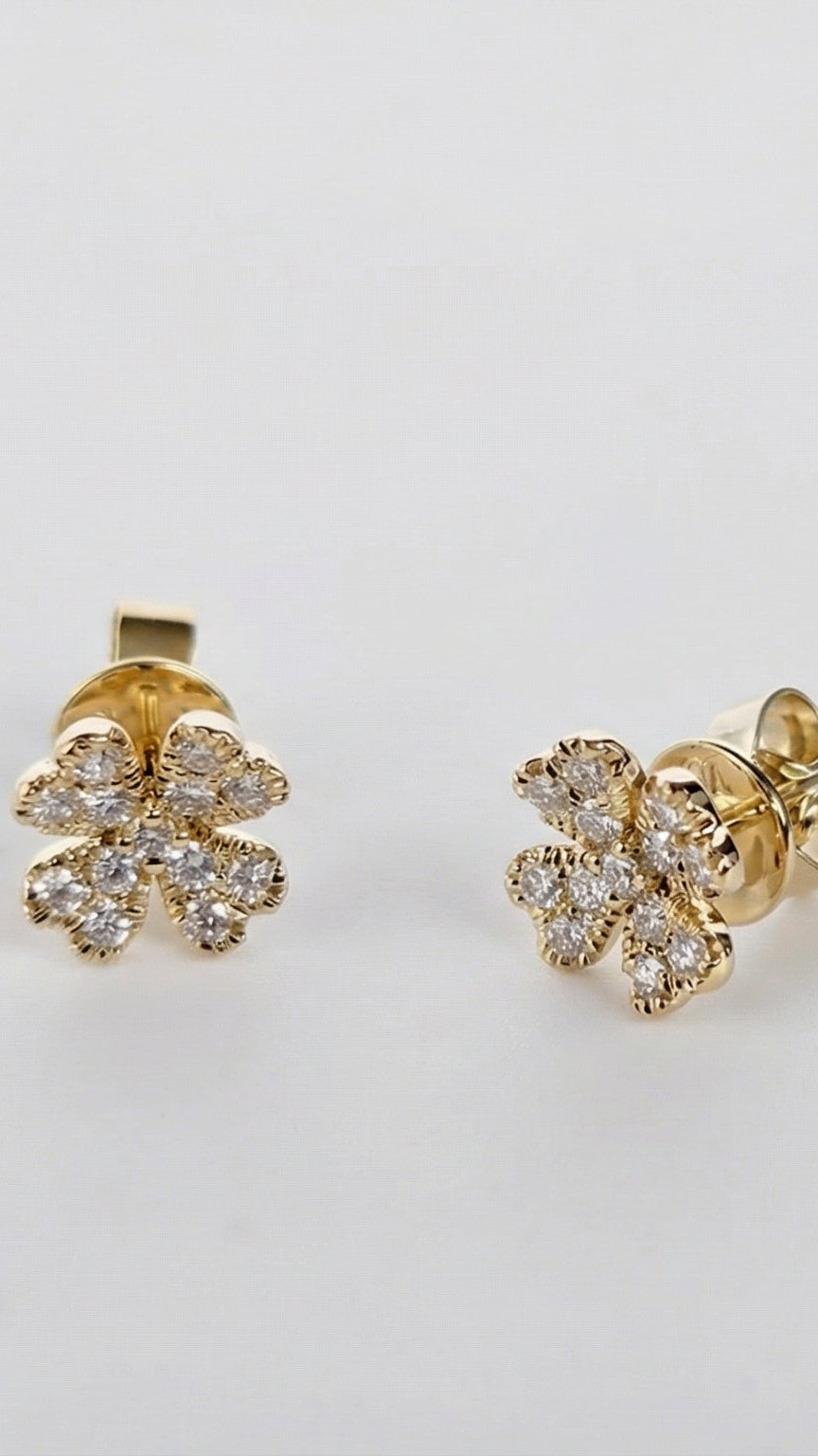 Aura - Aretes Oro Amarillo 9K y Diamantes de Laboratorio