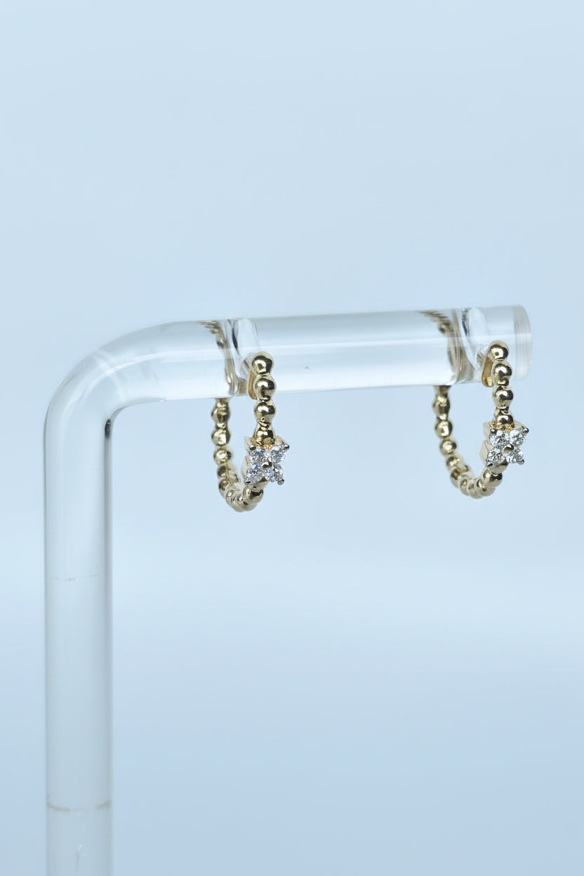 Fiore - Aretes Oro Amarillo 9K y Diamantes de Laboratorio