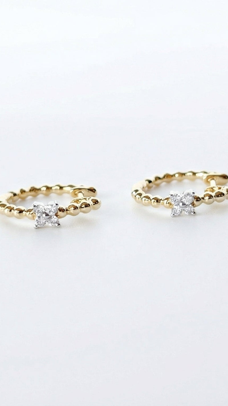 Fiore - Aretes Oro Amarillo 9K y Diamantes de Laboratorio