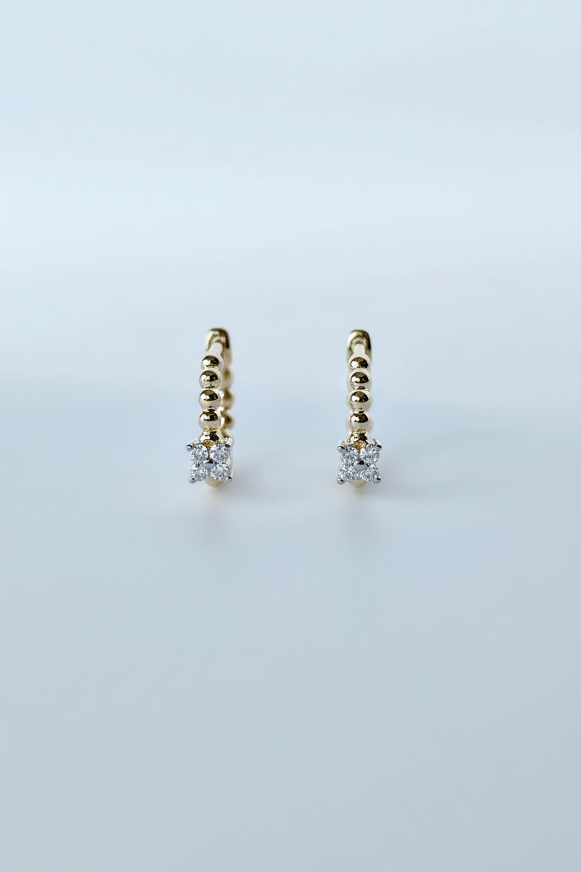 Fiore - Aretes Oro Amarillo 9K y Diamantes de Laboratorio