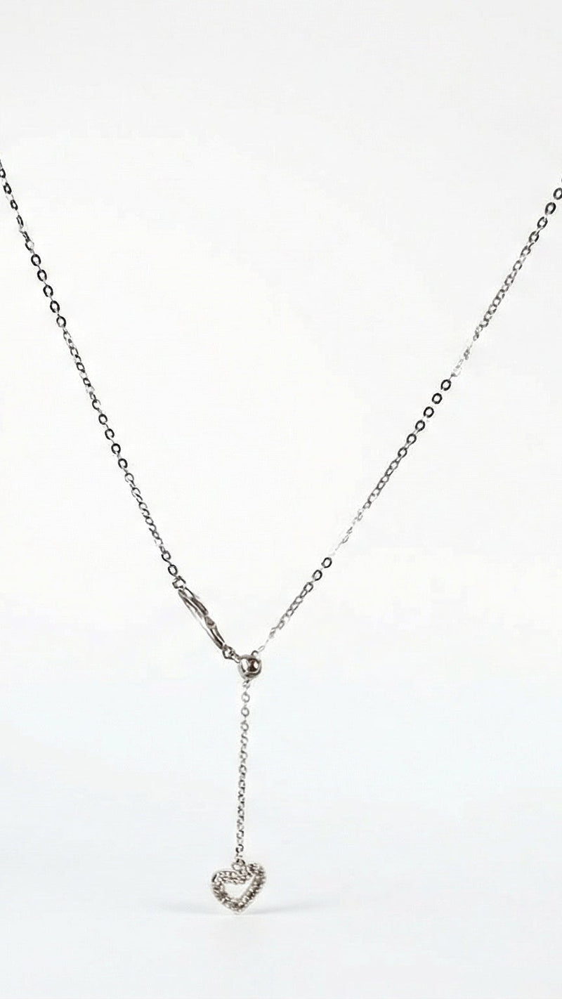 Nina - Collar Oro Blanco 9K y Diamantes de Laboratorio