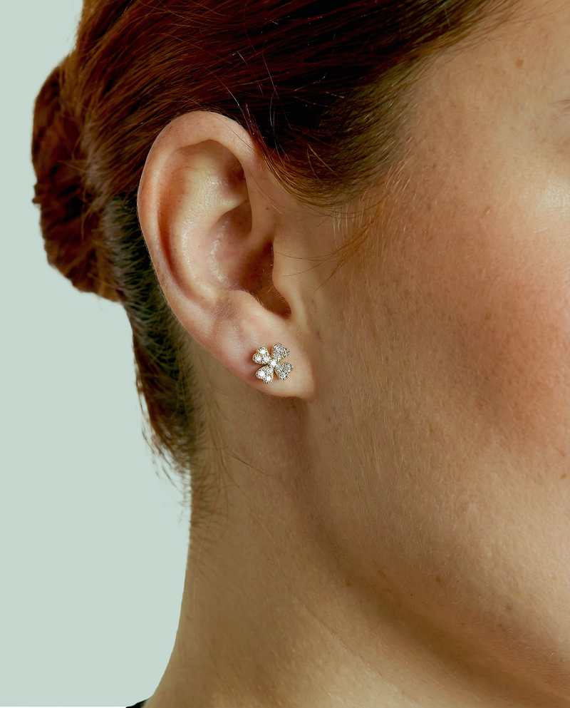Aura - Aretes Oro Amarillo 9K y Diamantes de Laboratorio