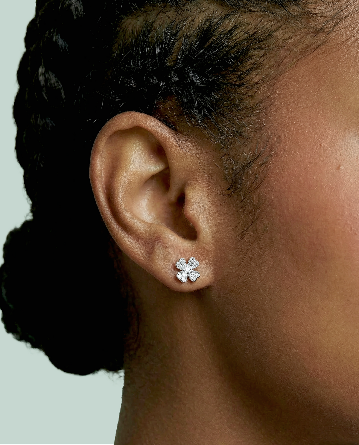 Aura - Aretes  Oro Blanco 9K y Diamantes de Laboratorio