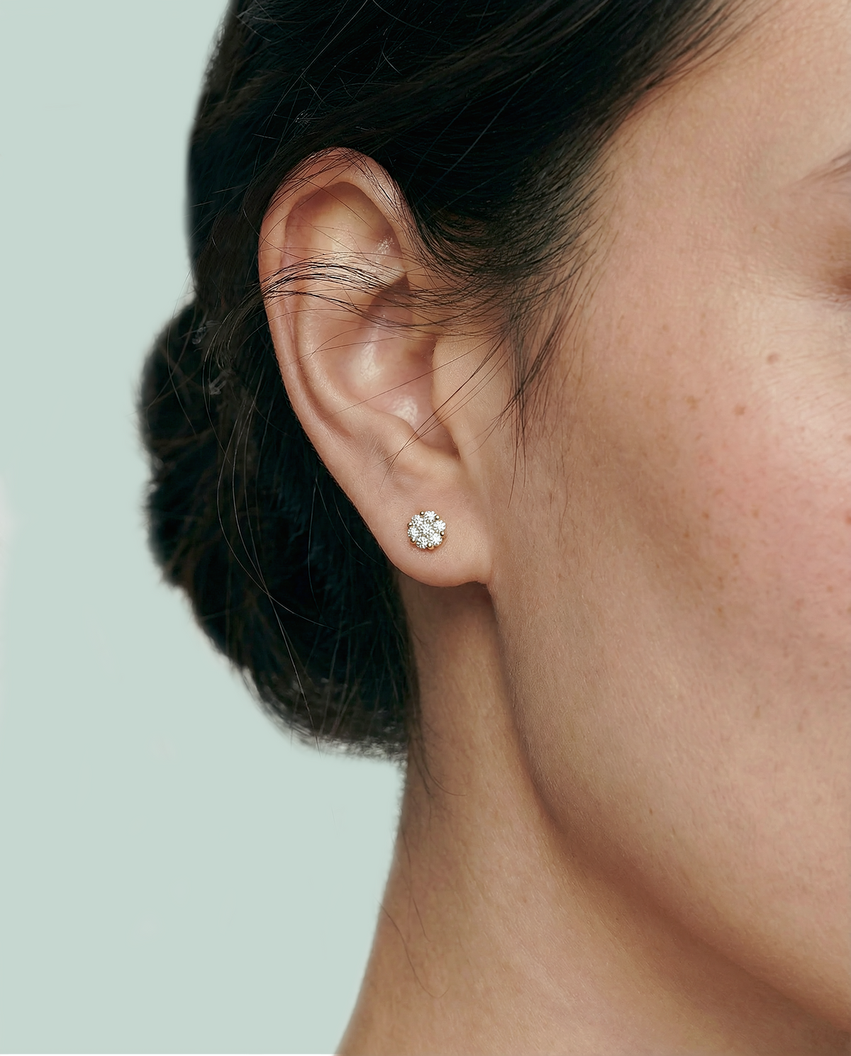 Lumi - Aretes Oro Amarillo 9K y Diamantes de Laboratorio