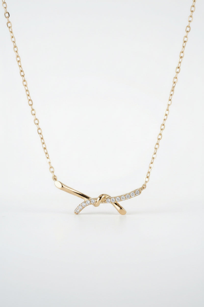Lia - Collar Oro Amarillo 9k y Diamantes de Laboratorio